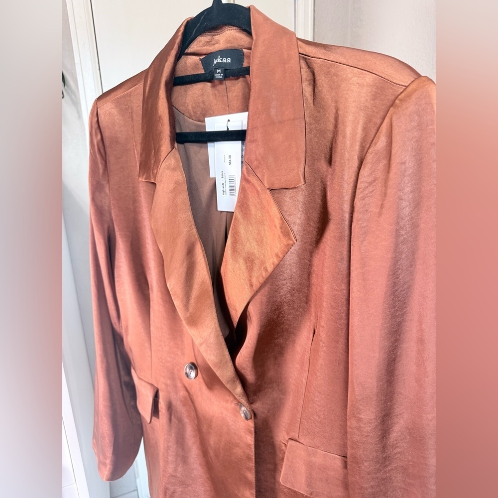 NWT - Aakaa Shimmering Bronze Blazer - Size M - Picture 6 of 15